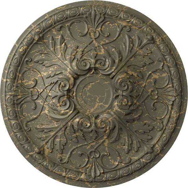 Ekena Millwork Tristan Ceiling Medallion (Fits Canopies up to 6 1/4"), 32 3/8"OD x 3 1/2"P, Witch Hazel Crackle CM32TNWHC - main